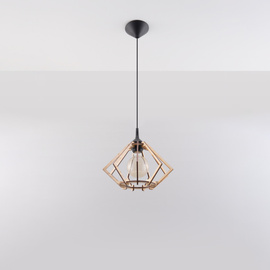 Lampe suspendue POMPELMO en bois naturel