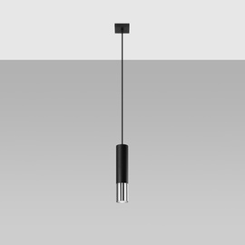 Lampe suspendue LOOPEZ 1 noir/chrome