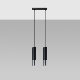 Lampe suspendue LOOPEZ 2 noir/chrome