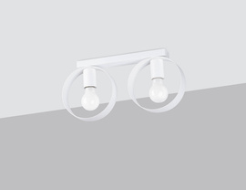 Plafond TITRAN 2 blanc + 2x ampoule LED E27 4000K Froid 7.5W 690lm