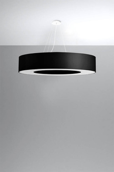 Lustre SATURNO 90 noir + 8x ampoule LED E27 4000K Froid 7.5W 650lm