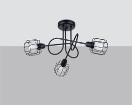 Lustre BELUCI 3S noir + 3x ampoule LED E14 3000K Warm 7.5W 620lm