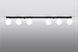 Plafond YOLI 6 noir + 6x ampoule LED G9 4000K froid 4.5W 460lm