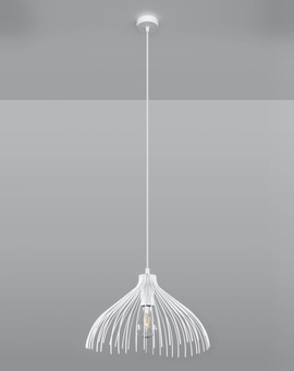 Lampe suspendue UMB blanche + 1x ampoule LED E27 3000K Warm 7.5W 620lm