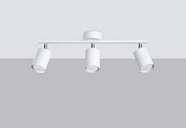 Plafond LEMMI 3 blanc + 3x ampoule LED GU-10 4000K Froid 7W 530lm