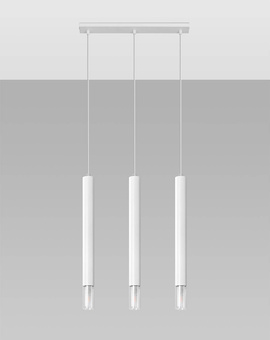 WEZYR 3 lampes suspendues blanches + 3x ampoules LED G9 4000K Cold 4,5W 530lm