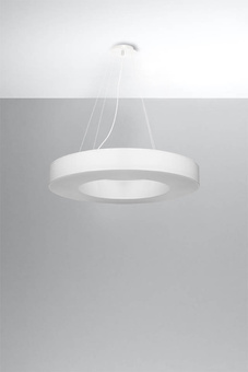 Lustre SATURNO SLIM 70 blanc + 6x ampoule LED E27 3000K Warm 7.5W 620lm