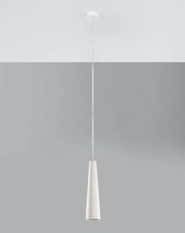 Lampe suspendue en céramique ELECTRA blanc + 1x ampoule LED GU-10 3000K Warm 7W 620lm