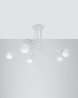 Lustre SUPEŁ 5 blanc + 5x ampoule LED E27 3000K Warm 7,5W 620lm