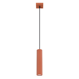 Lampe suspendue KARBON 1 rouge ocre