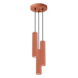 Lampe suspendue KARBON 3P rouge ocre