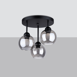 Lustre ALINO 3 noir + 3x ampoule LED E27 4000K Froid 7,5W 690lm