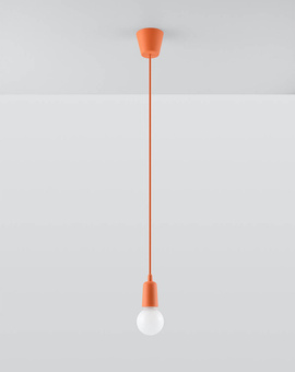 DIEGO 1 lampe suspendue orange + 1x ampoule LED E27 3000K Warm 7,5W 620lm