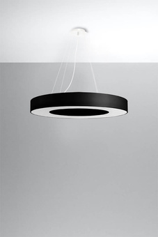 Lustre SATURNO SLIM 70 noir + 6x ampoule LED E27 3000K Warm 7.5W 620lm