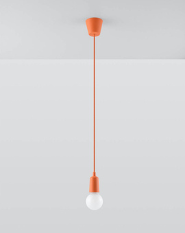 DIEGO 1 lampe suspendue orange + 1x ampoule LED E27 4000K Cold 7,5W 650lm