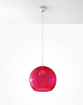 Lampe suspendue BALL rouge + 1x ampoule LED E27 3000K Warm 7,5W 620lm