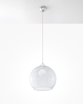 Lampe suspendue BALL transparente + 1x ampoule LED E27 3000K chaude 7,5W 620lm