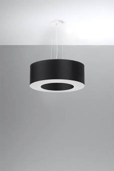 Lustre SATURNO 50 noir + 5x ampoule LED E27 3000K Warm 7.5W 620lm