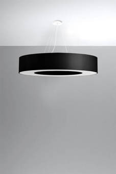 Lustre SATURNO 90 noir + 8x ampoule LED E27 4000K Froid 7.5W 650lm