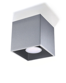 Plafond QUAD 1 gris + 1x ampoule LED GU-10 4000K Froid 7W 630lm