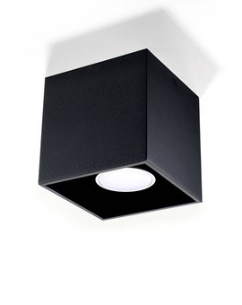 Plafond QUAD 1 noir + 1x ampoule LED GU-10 3000K Warm 7W 620lm