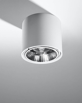 Plafond TIUBE blanc + 1x ampoule LED GU10 AR111 4000K COLD 10W 850lm