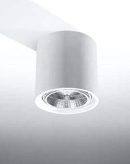 Plafond céramique KALU blanc + 1x ampoule LED GU10 AR111 4000K COLD 10W 850lm