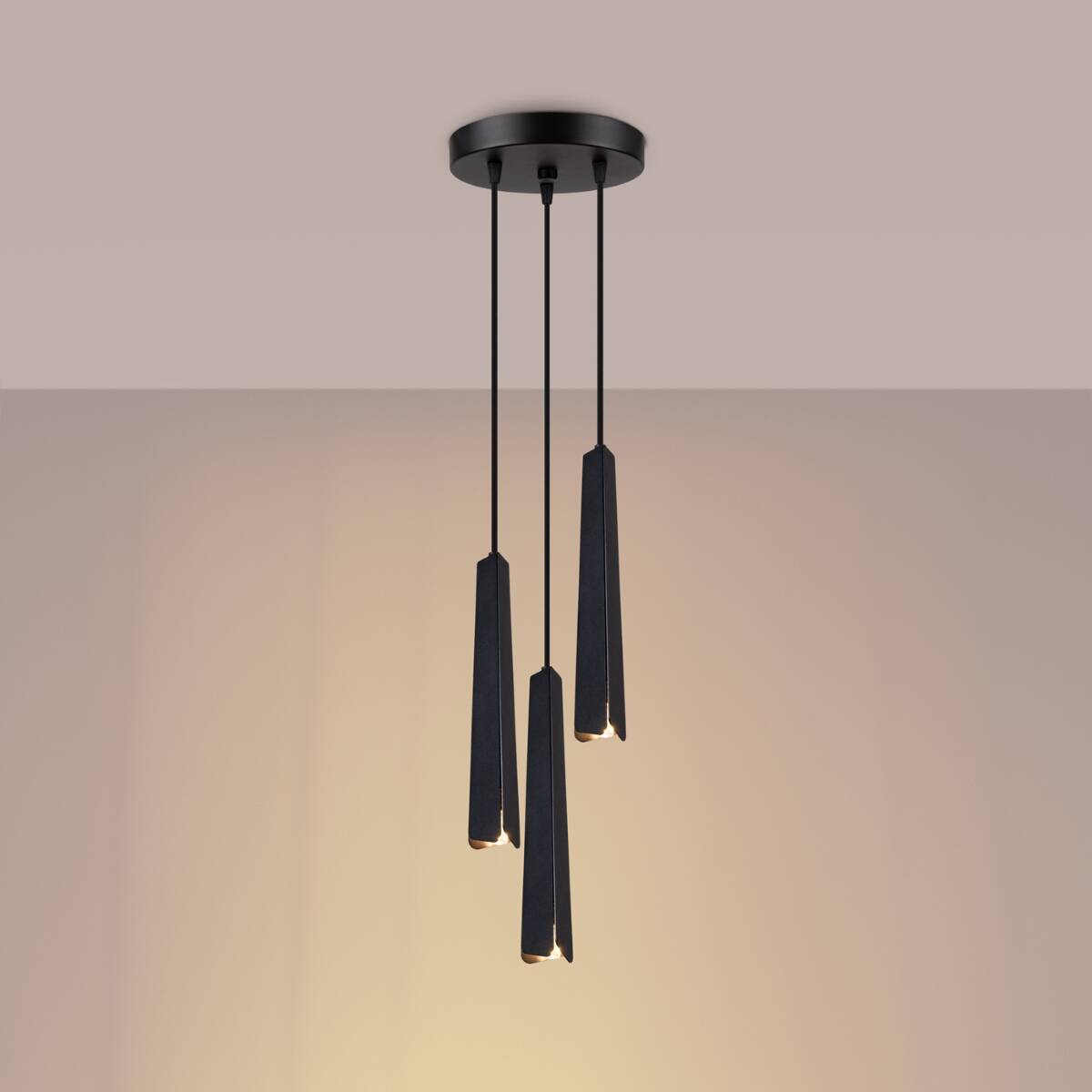 Lampe suspendue PRYSM 3P noir