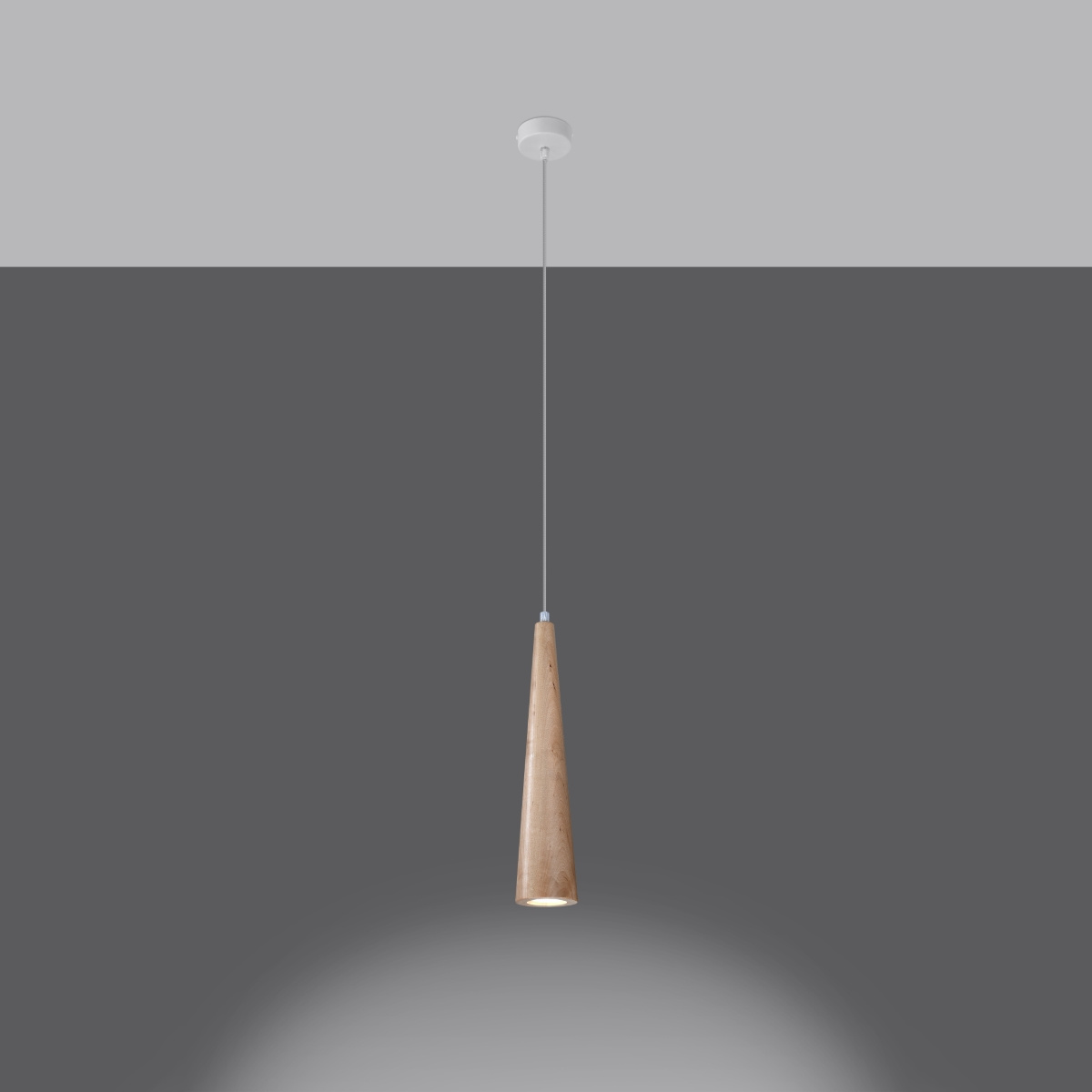 Lampe suspendue SULA 1 en bois naturel