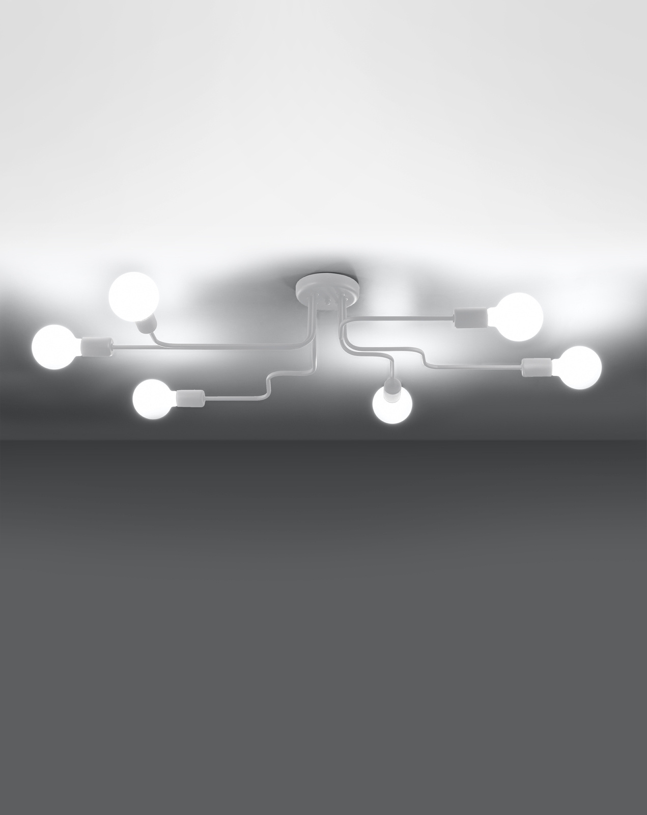 Lustre HECTOR 6 blanc + 6x ampoule LED E27 3000K Warm 7.5W 620lm