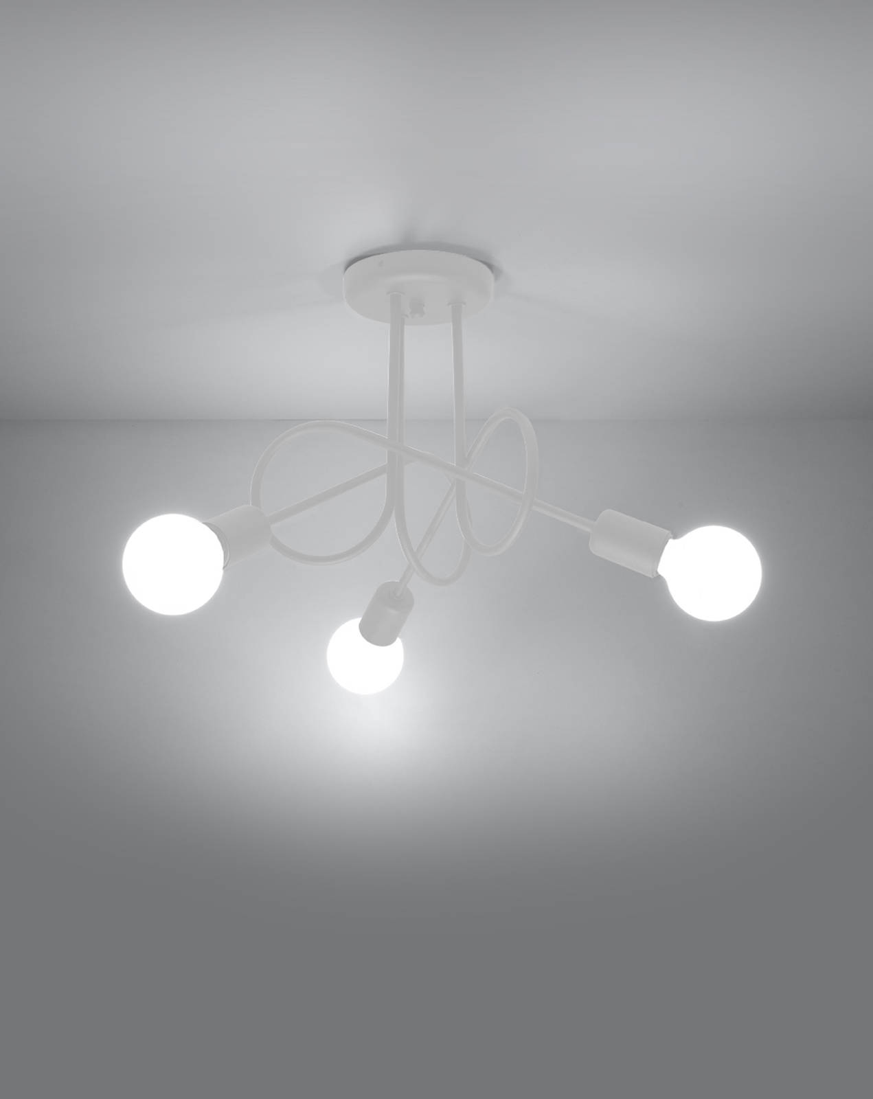 Lustre SUPEŁ 3 blanc + 3X ampoule LED E27 3000K 7W 760lm