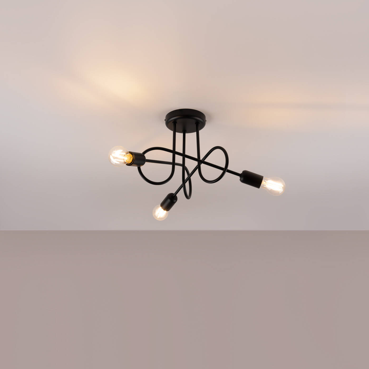 Lustre SUPEŁ 3 noir = 3X ampoule LED E27 3000K 7W 760lm