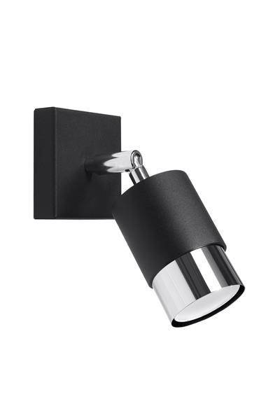 Applique NERO noir/chrome + 1x ampoule LED GU-10 3000K Warm 7W 620lm