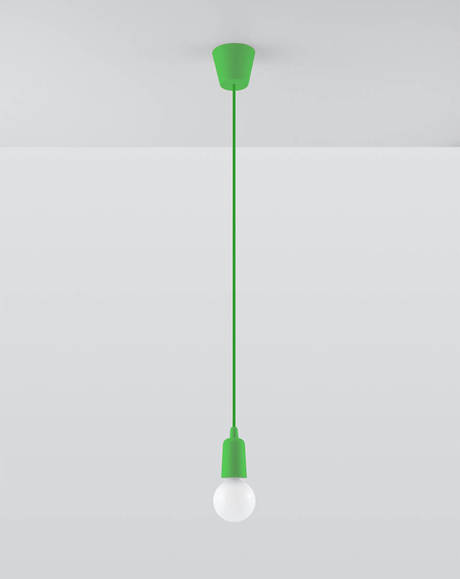 DIEGO 1 lampe suspendue verte + 1x ampoule LED E27 3000K Warm 7,5W 620lm