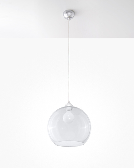 Lampe suspendue BALL transparente + 1x ampoule LED E27 3000K chaude 7,5W 620lm