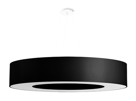 Lustre SATURNO 90 noir + 8x ampoule LED E27 3000K Warm 7.5W 620lm