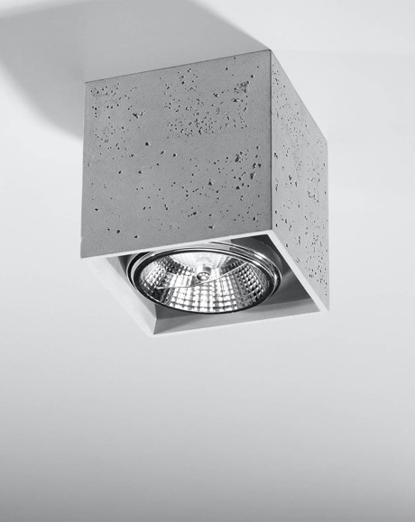 Plafond VALDE 140 béton + 1x ampoule LED GU10 AR111 4000K froid 12W 850lm [WOJ+14147].