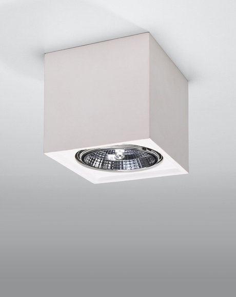 SEIDA plafond céramique blanc + 1x ampoule LED GU10 AR111 4000K COLD 10W 850lm