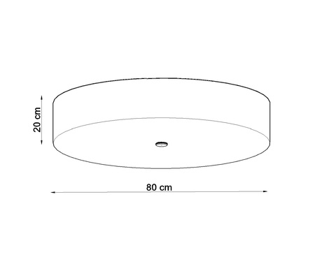 Plafond SKALA 80 noir + 6x ampoule LED E27 4000K Froid 7.5W 650lm