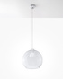 Lampe suspendue BALL transparente + 1x ampoule LED E27 3000K chaude 7,5W 620lm