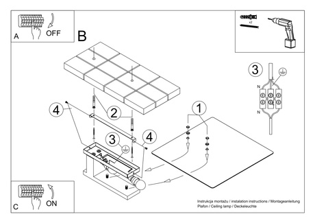 Plafond LAPPO wengé + 2x ampoule LED E27 3000K Warm 7.5W 620lm