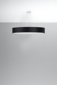 Lustre SKALA 90 noir + 6x ampoule LED E27 3000K Warm 7.5W 620lm