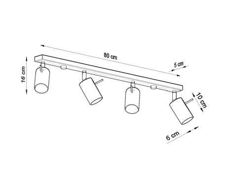 Plafond RING 4L blanc + 4x ampoule LED GU-10 3000K Warm 7W 620lm