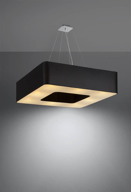 Lustre URANO 80 noir + 8x ampoule LED E27 4000K Froid 7.5W 650lm