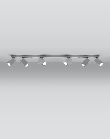 Plafond MERIDA 6L blanc + 6x ampoule LED GU-10 4000K Froid 7W 630lm