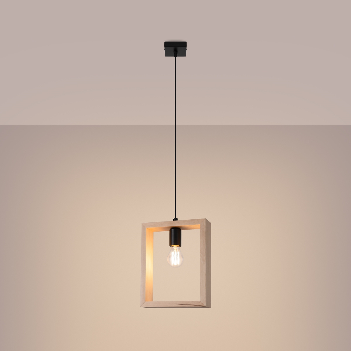 Lampe suspendue ARIES bois naturel