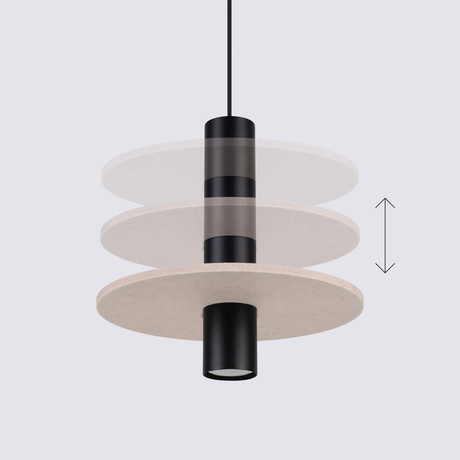 Lampe suspendue PELTA 1 noir/beige