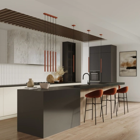 Lampe suspendue PASTELO 3P rouge ocre