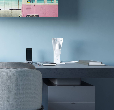 Lampe de bureau ARBY blanc + 1x ampoule LED E27 4000K Froid 7.5W 650lm