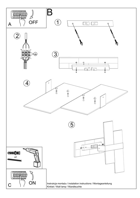 Applique MASSIMO chrome + 2x ampoule LED G9 4000K Cold 4.5W 530lm